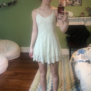 floral white mini dress